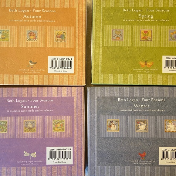 Beth Logan Four Seasons Greeting Cards (48 assorted cards) - Picture 3 of 3
